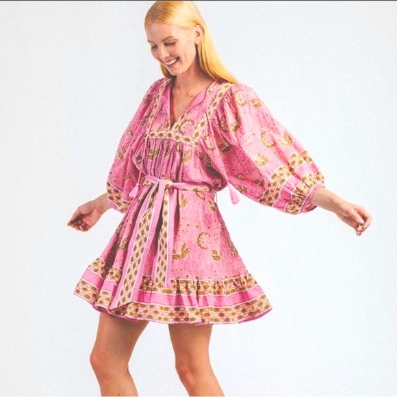 🆕 Cleobella Magdalena Wildflower Certified Organic Cotton Mini Dress - Picture 4 of 16